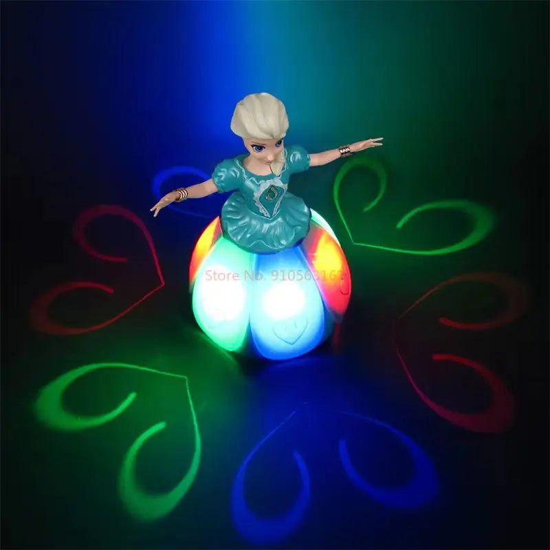 Princess Dancing Doll Toy With 3d Lights, Music & Rotating Movement – Musical Led Doll For Kids