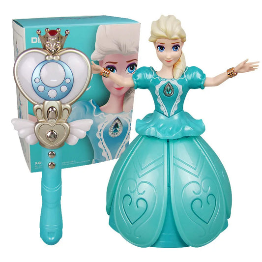 Princess Dancing Doll Toy With 3d Lights, Music & Rotating Movement – Musical Led Doll For Kids