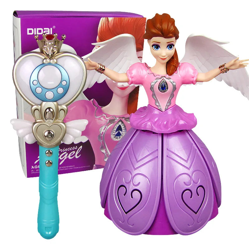 Princess Dancing Doll Toy With 3d Lights, Music & Rotating Movement – Musical Led Doll For Kids
